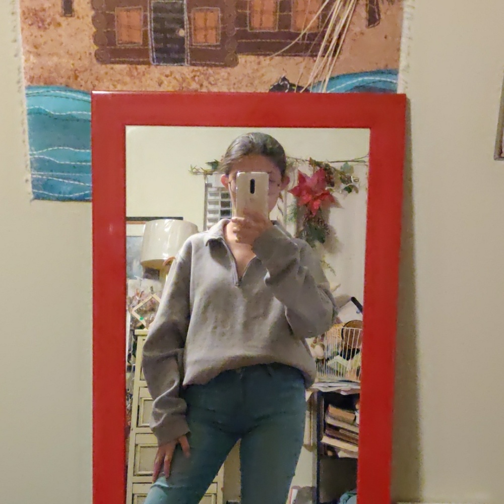 Gray quarter zip